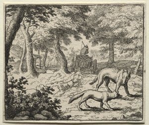 Reynard la Volpe: La difesa dei Tassi di Reynard da Allart van Everdingen