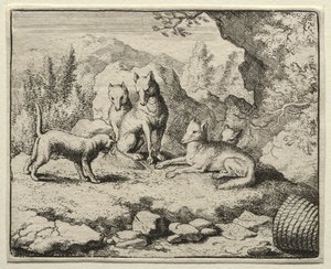 Reynard la Volpe: Il gatto chiama Reynard a corte da Allart van Everdingen