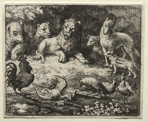 Reynard la Volpe: La denuncia del gallo da Allart van Everdingen