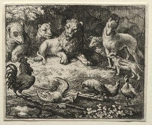 Reynard la Volpe: Il Lamento del Gallo da Allart van Everdingen