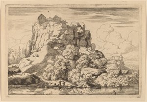 Fiume ai piedi di una roccia alta