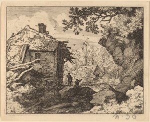 Capanna di paglia vista da dietro, probabilmente c. 1645-1656 da Allart van Everdingen
