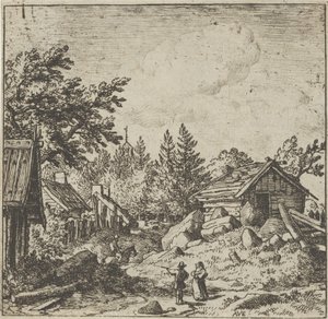 Il villaggio sul terreno montuoso da Allart van Everdingen