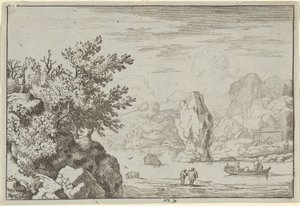 La roccia nel mezzo del fiume da Allart van Everdingen