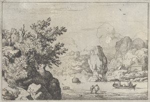 La roccia nel mezzo del fiume da Allart van Everdingen