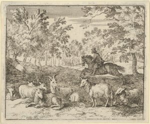 Il pastore a cavallo insegue il cervo, 1650-75 da Allart van Everdingen