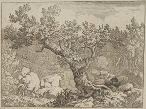 Il cacciatore vicino al grande albero da Allart van Everdingen