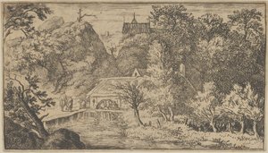 Il mulino ad acqua ai piedi della montagna da Allart van Everdingen