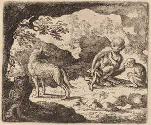 Il lupo e le scimmie, probabilmente c. 1645-1656