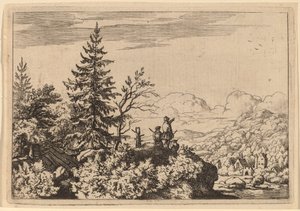 Due uomini su una collina da Allart van Everdingen