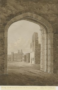 Castello di Dudley - Il Mastio: disegno a seppia rossa