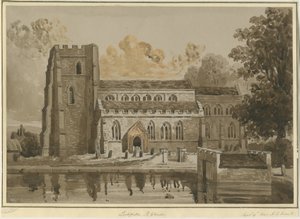 Lichfield - Chiesa di St. Chad: disegno a seppia rossa, 9 settembre 1842 da Allen Edward Everitt