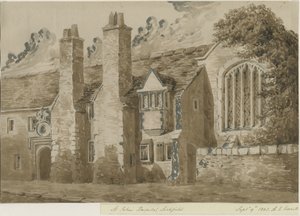 Lichfield - Ospedale e Cappella di San Giovanni: disegno in seppia rossa, 9 set 1842