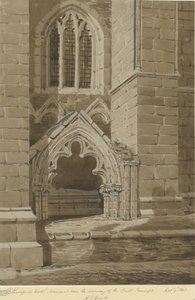 Cattedrale di Lichfield - Transetto sud: disegno in seppia rossa, 9 settembre 1842 da Allen Edward Everitt