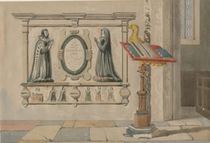 Chiesa di Wednesbury - Monumento a Thomas ed Eleanor Parkes: acquerello, 23 marzo 1843