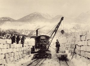 Costruzione dei tunnel di Worcheiner, iniziata nel 1897. foto 1905 da Alois Beer