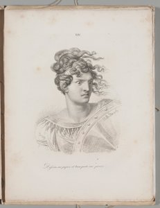 Arte della litografia: Testa di amazzone, lastra XIV