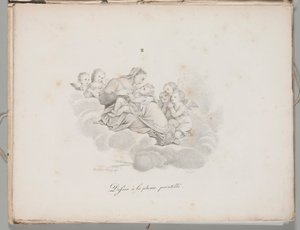 Arte della litografia: Madonna con Bambino sulle nuvole, lastra II da Alois Senefelder