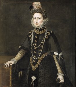 Inglese: The Infanta Catherine Micaela of Austria Catherine Micaela of Austria, Duchessa di Savoia da Alonso Sánchez Coello