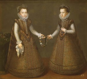 Le neonate Isabel Clara Eugenia e Catalina Micaela da Alonso Sánchez Coello