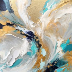 Dynamic Gold Teal Astratto