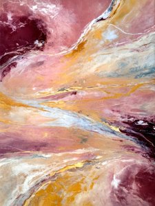 Astratto fluido in oro rosa
