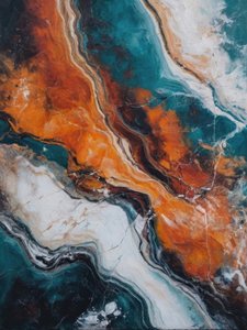 Onde di pietra arancione e verde acqua