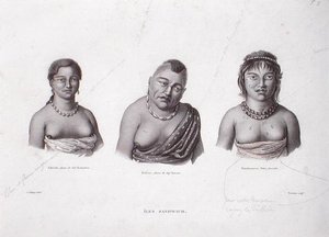 Mogli dei capi hawaiani delle isole Sandwich, c.1824 da Alphonse (after) Pellion