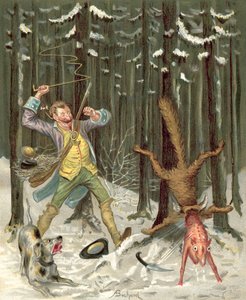 Avventure del Barone di Münchhausen (cromolitografia) da Alphonse Adolphe Bichard