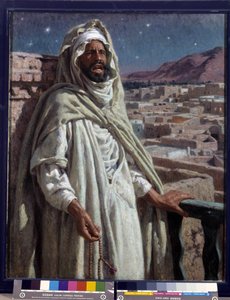 Il muezzin, un membro della moschea che chiama alla preghiera da Alphonse Etienne Dinet