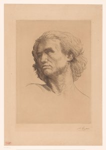 Testa di un uomo da Alphonse Legros (signed by artist)
