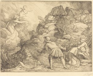 Allegoria del contadino e della fortuna Le paysan et la fortune: Sujet allegorique da Alphonse Legros