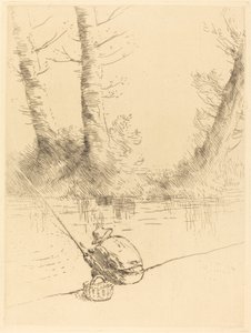 Pescatore con la lenza da Alphonse Legros