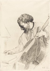 Suonatore di contrabbasso (Le joueur de contre-basse) da Alphonse Legros