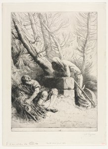 La morte e il boscaiolo, 1881 da Alphonse Legros
