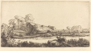 Fattoria lungo il fiume vista alla luce della sera da Alphonse Legros