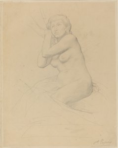 Nudo femminile seduto da Alphonse Legros