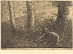 Pescatore con una rete a cerchio da Alphonse Legros