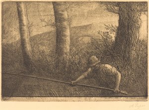 Pescatore con una rete a cerchio La pesca alla truble da Alphonse Legros