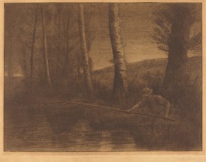 Pescatore con una rete a cerchio da Alphonse Legros