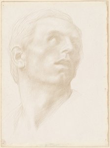 Testa di un Uomo che Guarda in Alto a Destra da Alphonse Legros