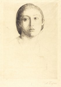 Testa di giovane ragazza da Alphonse Legros