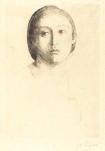 Testa di una giovane ragazza da Alphonse Legros