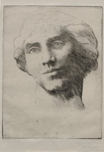 Testa di una giovane donna da Alphonse Legros