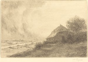 Capanna su una collina da Alphonse Legros