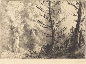 Nella foresta di Fontainebleau da Alphonse Legros
