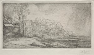 Paesaggio con due alberi (Paysage aux deux Arbres) da Alphonse Legros