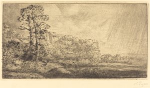 Paesaggio con due alberi Paysage aux deux arbres da Alphonse Legros