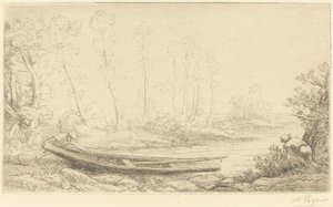 Uomo con un Punt, Figura a Destra (Pêcheurs des truites)