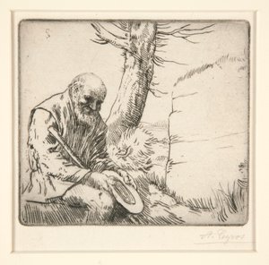 Mendicante, con il cappello in mano da Alphonse Legros